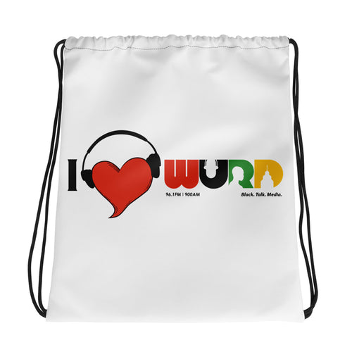 I LUV WURD Drawstring Bag