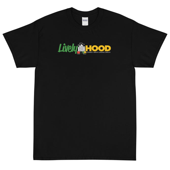 Lively-HOOD Logo Black Short Sleeve T-Shirt